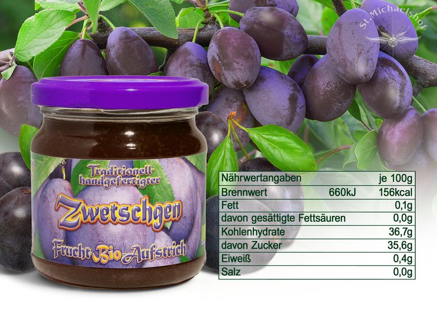 Bio Zwetschgen Frucht-Aufstrich - St-Michaelshof - Rosengrün