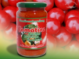 Bio Tomatino mit Zucchini, Zwiebeln, Knoblauch