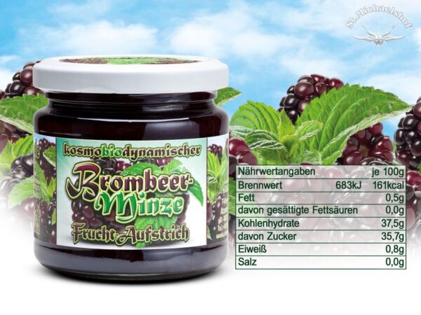 Bio Brombeer-Minze Frucht-Aufstrich – Bild 3