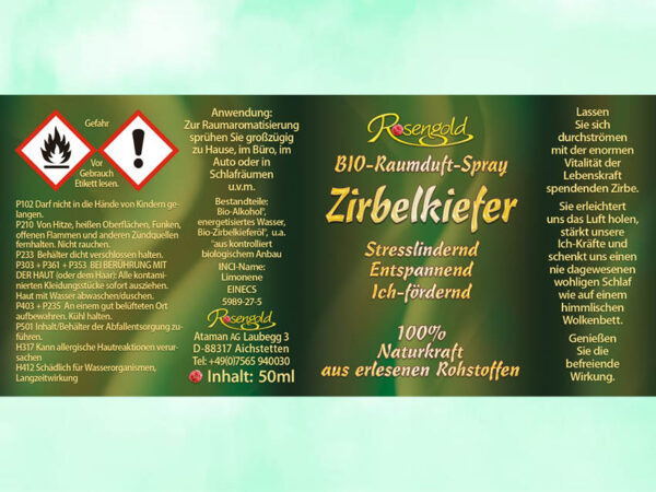 Zirbelkiefer Bio-Raumduft-Spray – Bild 3