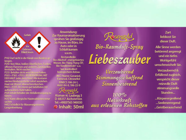 Liebeszauber Bio-Raumduft-Spray – Bild 3