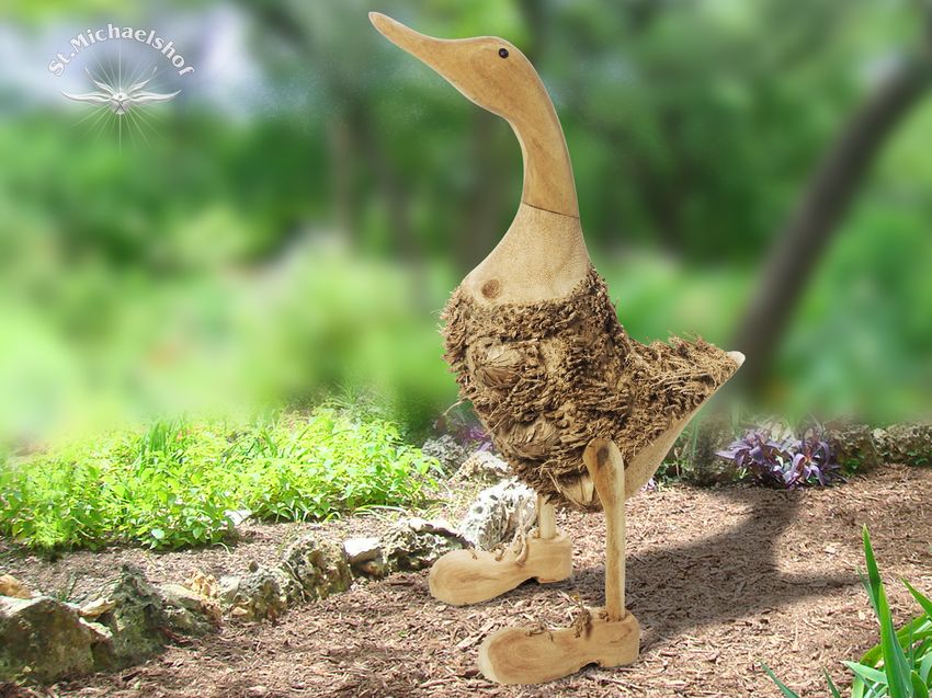 Holztier - Ente mit Schuhen "Mama" – Bild 2