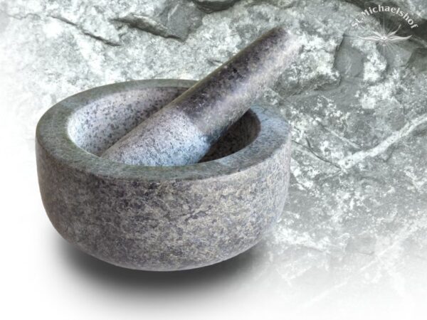 Stein-Mörser flach – Bild 2