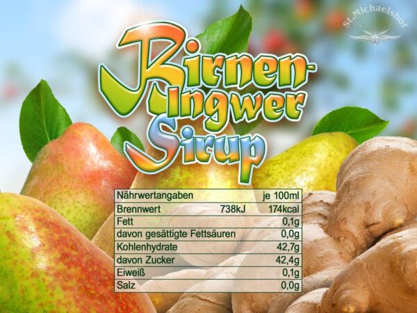 Bio Birnen-Ingwer Sirup – Bild 3