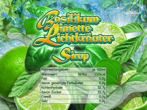 Bio Basilikum-Limette-Lichtkräuter-Sirup – Bild 3