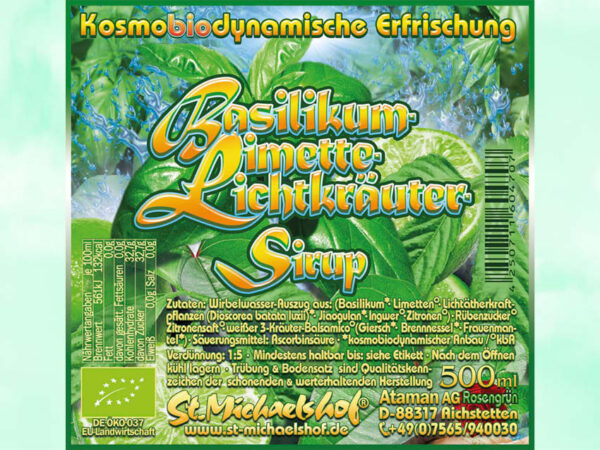 Bio Basilikum-Limette-Lichtkräuter-Sirup – Bild 4