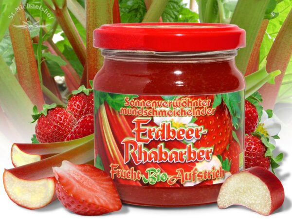 Bio Erdbeer-Rhabarber Frucht-Aufstrich – Bild 2