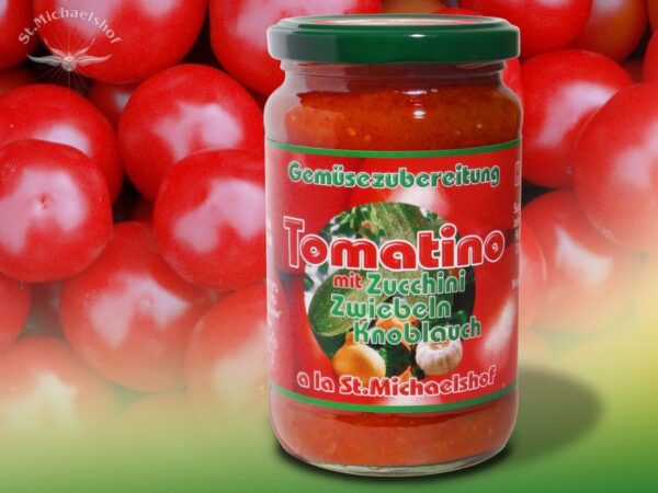 Bio Tomatino mit Zucchini, Zwiebeln, Knoblauch – Bild 2