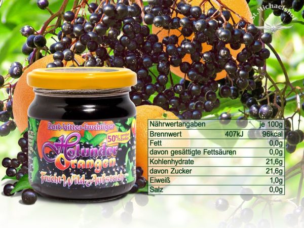 Wild Holunder-Orangen Frucht-Aufstrich – Bild 3