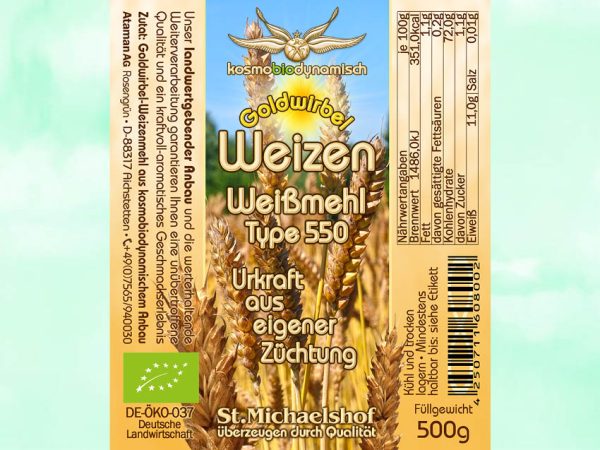Bio Goldwirbel Weizen Weißmehl Type 550 – Bild 3