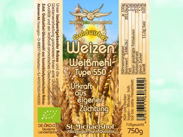 Bio Goldwirbel Weizen Weißmehl Type 550 – Bild 4